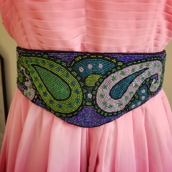 Vintage Hand Beaded Adjustable Belt - Picture 3 of 17